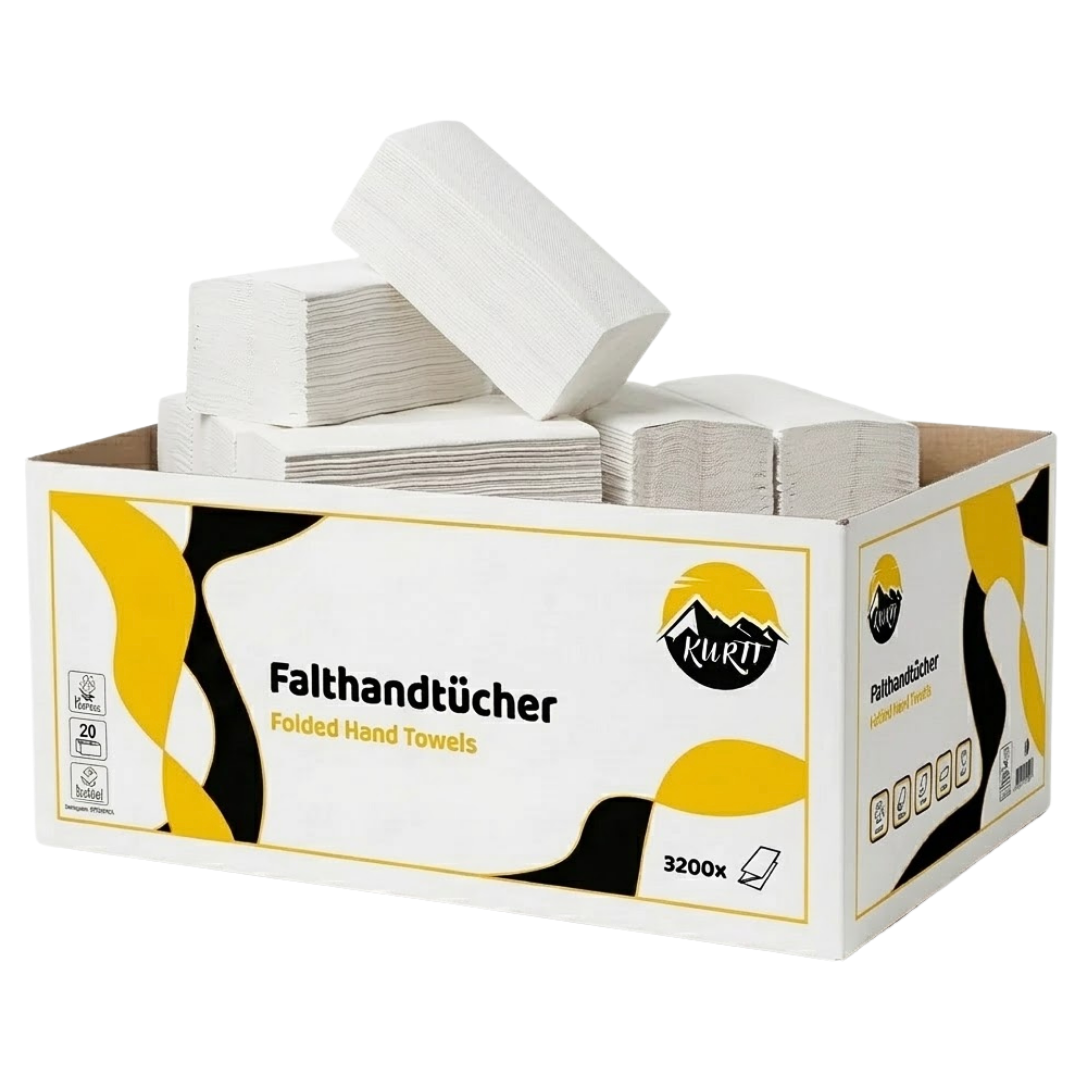 Papieren handdoekjes Z-vouw 2-laags cellulose – 3200 stuks 24x21cm