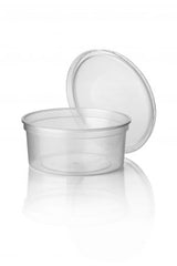 Microwave containers with lids Transparent 350ML ROUND - 50 pieces
