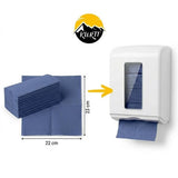 Papierhandtücher Blau 2-lagig 23 x 25 cm – 5.000 Blatt