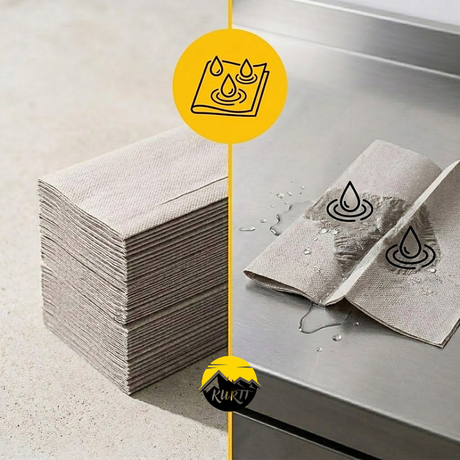 KURTT Papierhandtücher Z-Falz 1-lagig Recycelt Grau – 10.000 Stück | 25x23cm Interfold Handtuchpapier Spender