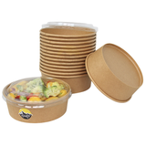 Salatschalen braun 500ml mit Deckel - 100 stück