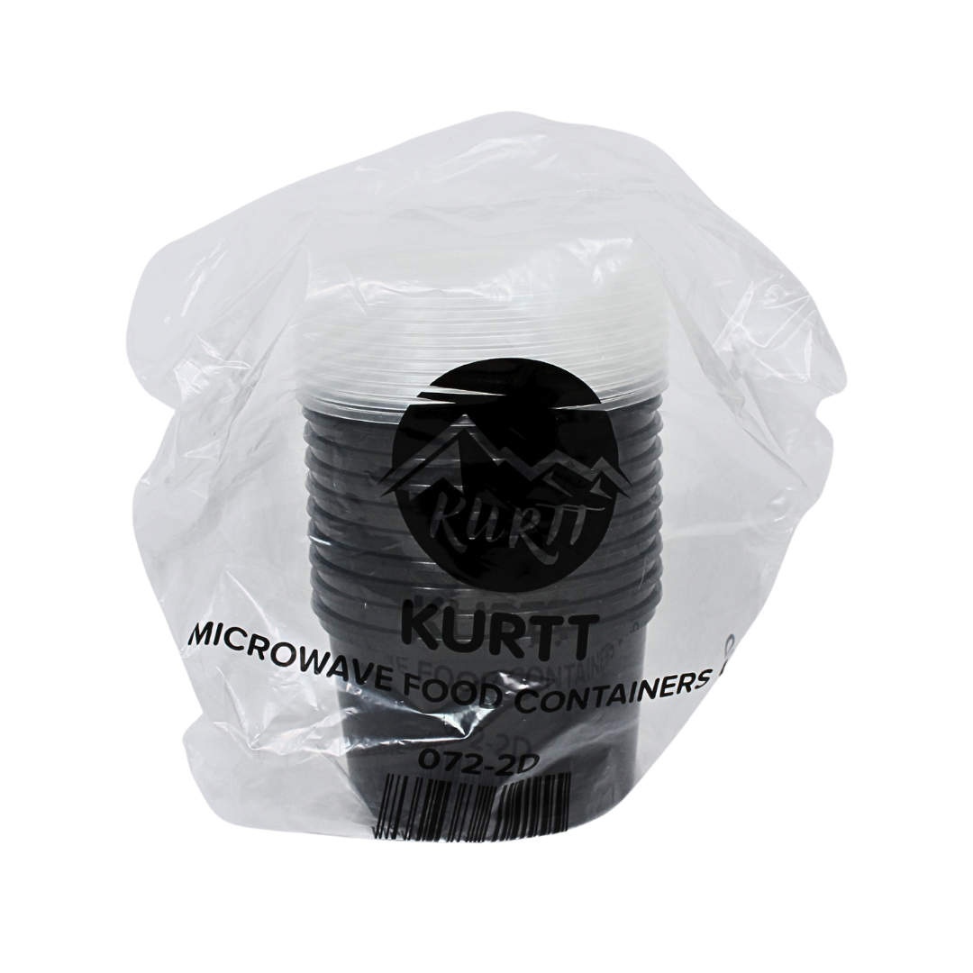 Genanvendelig sort runde 500cc - 100 stykker