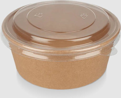 Salatschalen braun 750ml mit Deckel - 100 stück