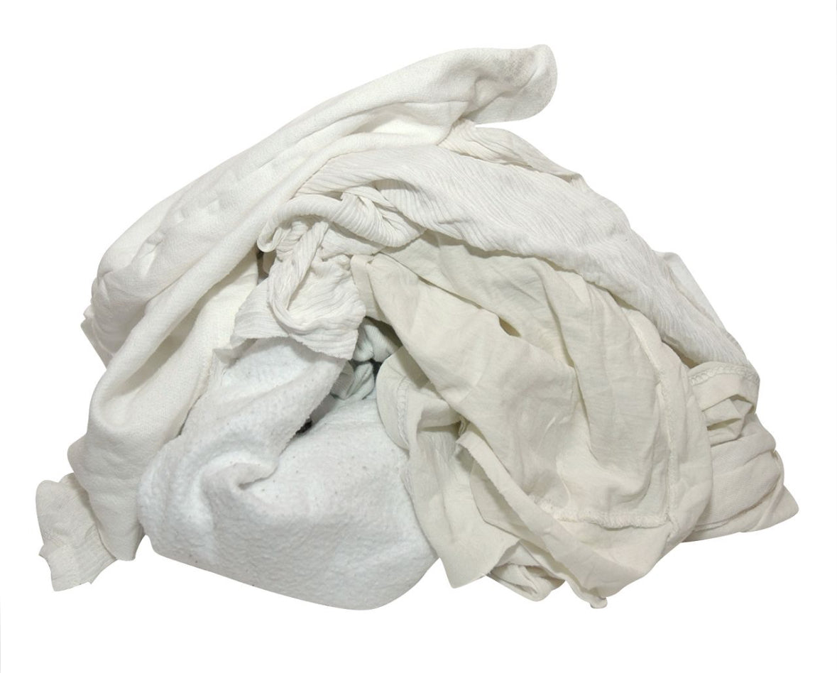 White cut tricot cleaning rags - 10 kg