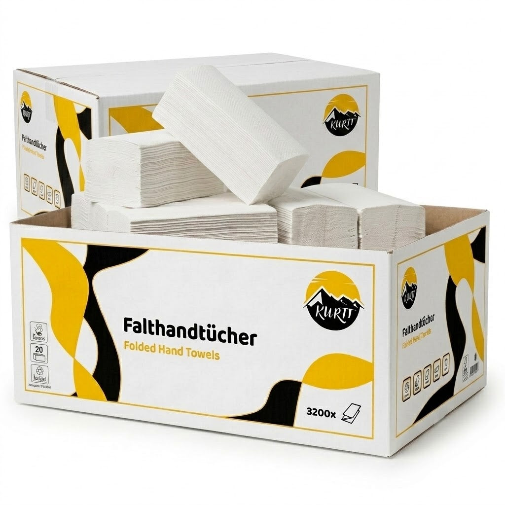 6400 Papierhandtücher, weiß 2-lagig 24 x 21 cm Z-Falz (40 x 160 Blatt)
