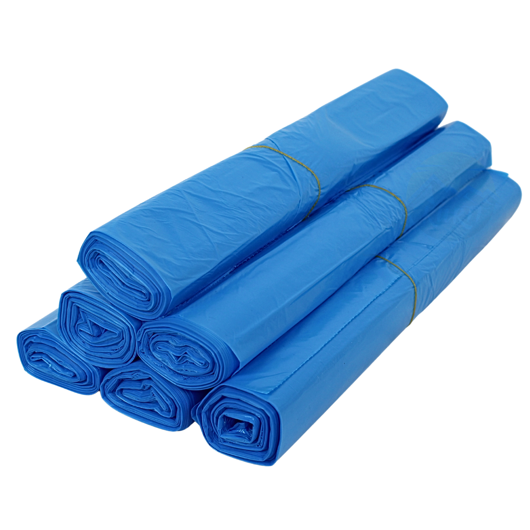 HDPE-Säcke 70 x 110 cm Blau (120L) – Typ 25 (auf Rolle) – 500 Stück