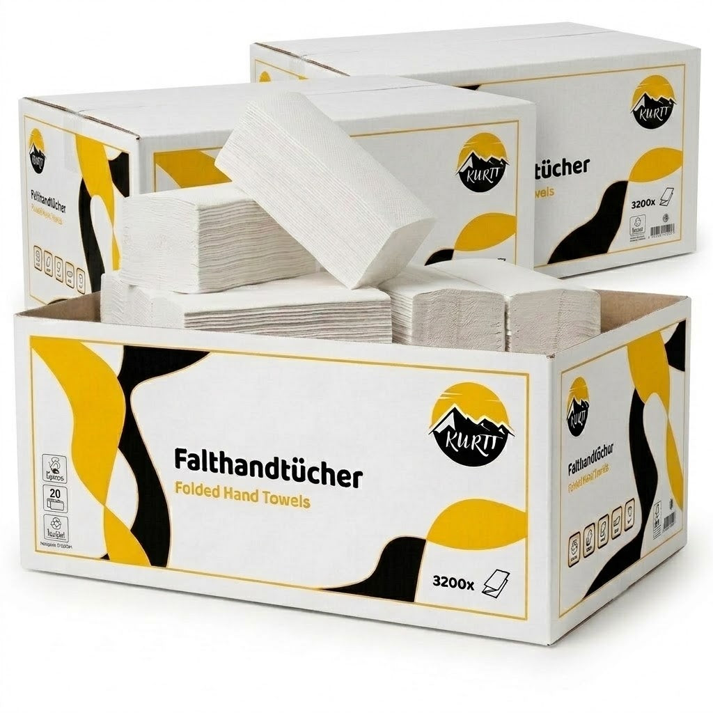 9600 Papierhandtücher, weiß 2-lagig 24 x 21 cm Z-Falz (60 x 160 Blatt)