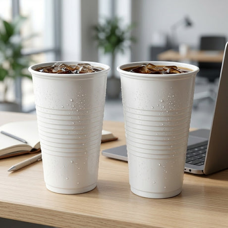 Plastik Trinkbecher Weiß 0,2L PE – 3000 Stück | Einwegbecher Kantine Wasserspender Professionell | Umweltabgabe Inbegriffen