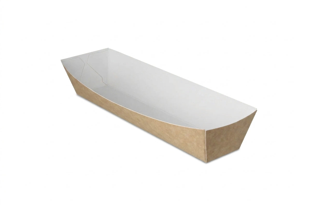 Frikandelbakjes A16 Karton Kraft/Wit – 180 × 35 × 35 mm