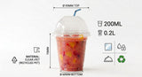 100x Smoothiebecher mit Deckel 200ml Transparent Kunststoff
