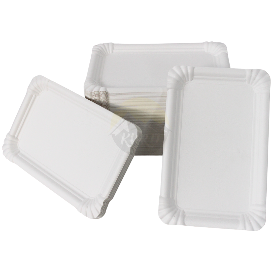Pappteller/Schale 16x24cm weiß - 125 Stück