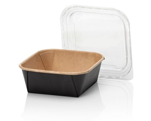 Kraft-Salatbehälter mit Deckel 500 ml – 50 Stück