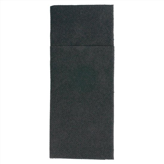 Besteckservietten 1/8 Airlaid 1L Schwarz 40x40 cm - 75 Stück