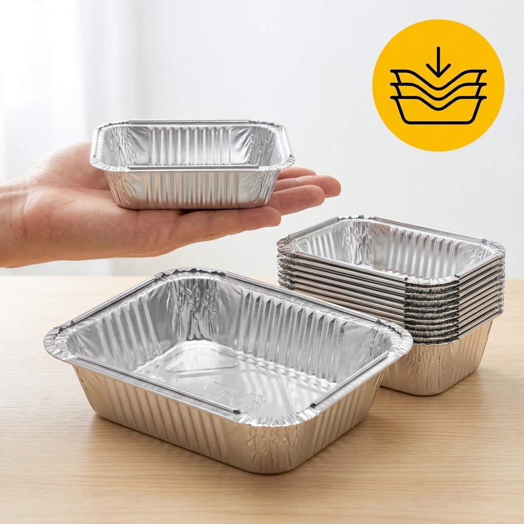 Aluschalen mit Deckel 100 Stück – (250 ml) Ofenschalen Airfryer