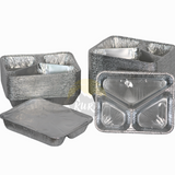 Aluschale 960G 3-geteilt mit Aludeckel - 100 Stück