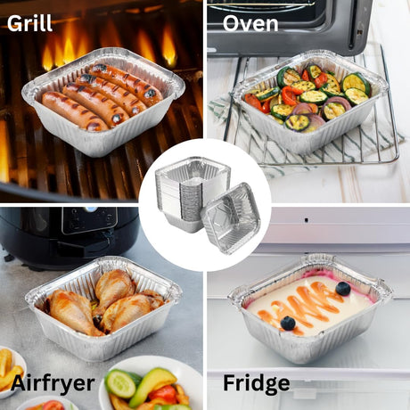 Aluschalen R28-450L mit Deckel - 100 Stück