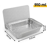 Aluschalen mit Deckel 100 Stück - (861L) Ofenschalen Airfryer