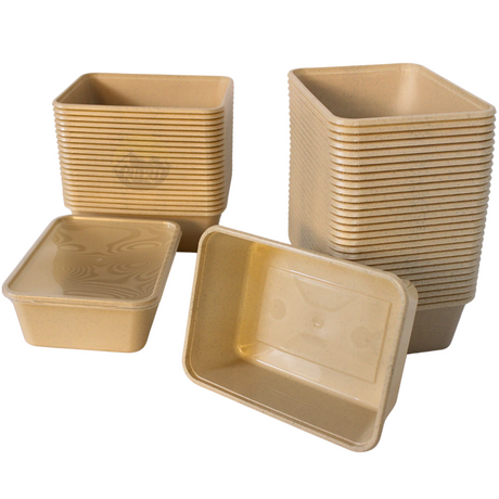 Mikrowellenbehälter mit Deckel beige 1000ML - 100 Stück
