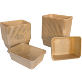 Mikrowellenbehälter mit Deckel beige 1000ML - 100 Stück