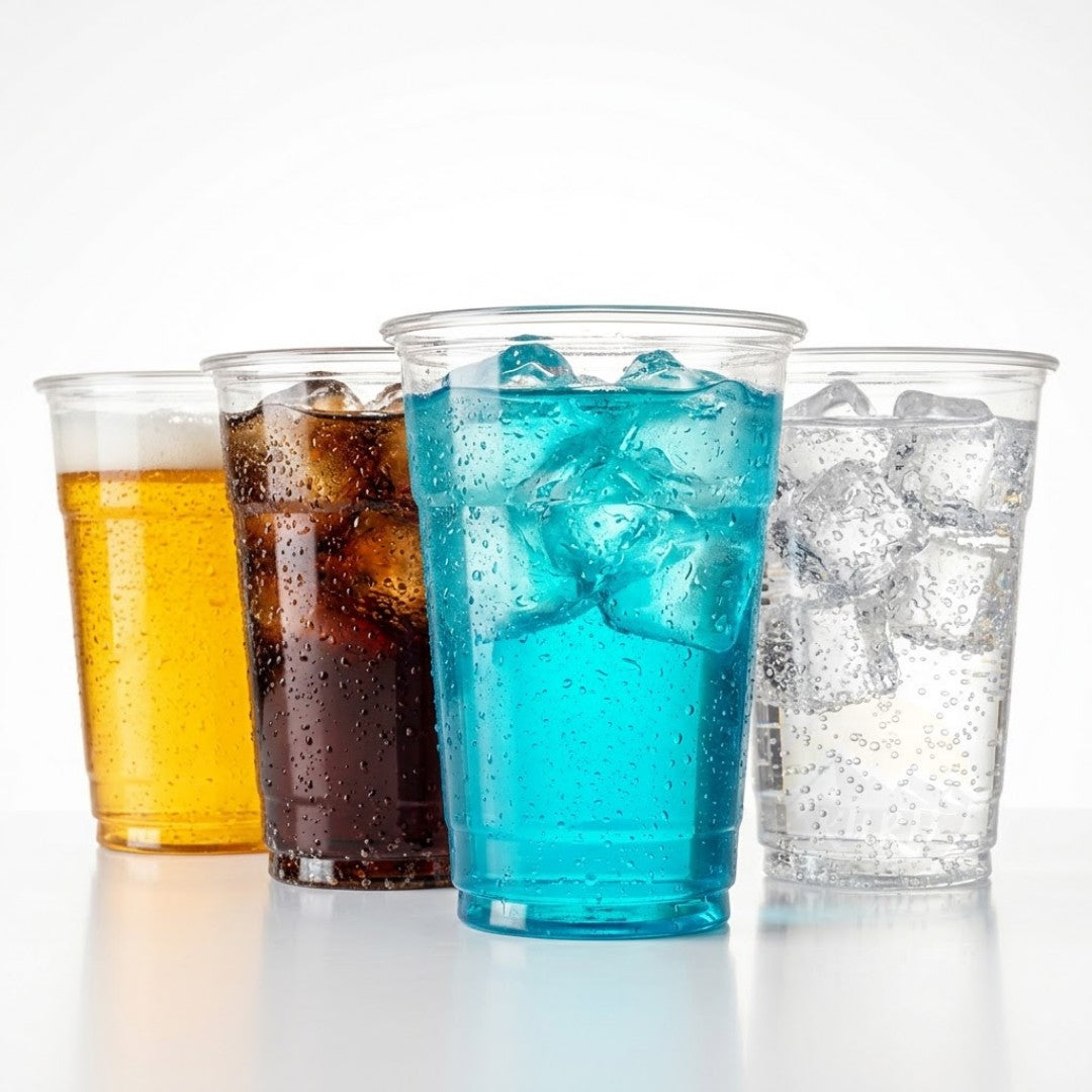 Bierbecher Plastik 500ml – 100/400/800 Stück | Einwegbecher Transparent PP Festival Veranstaltung | Großes Pint Bruchsicher Stapelbar
