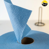 Putztuchrolle Blau 2-lagig Zellstoff 380m – 2 Rollen | Industriepapier HACCP Lebensmittelkontakt
