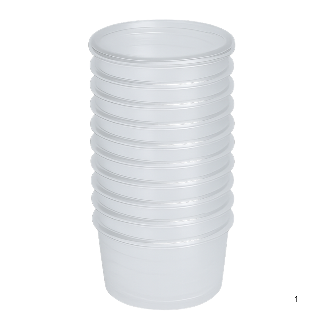 Reusable Transparent Round 500cc - 100 pieces