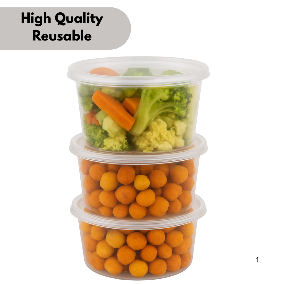 Reusable Transparent Round 500cc - 100 pieces