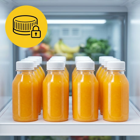 rPET-Flasche 250ml mit orangefarbenem Verschluss | BPA-frei & lebensmittelecht - 40 Stück