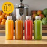 rPET-Flasche 500 ml mit orangefarbenem Deckel | BPA-frei & lebensmittelecht – 25 Stück