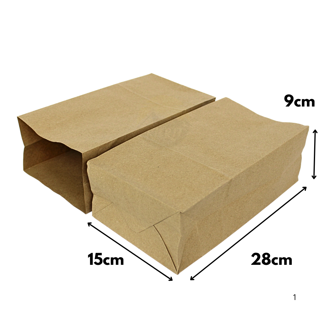 Fruit bag, brown, fruit and vegetable, 15+9x28 cm - 500 pieces 