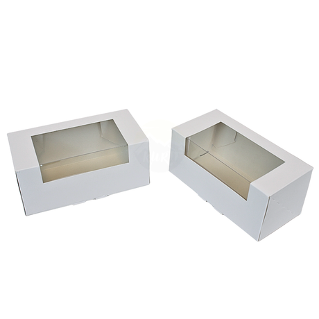 Twee gebaksdozen met venster maat 18