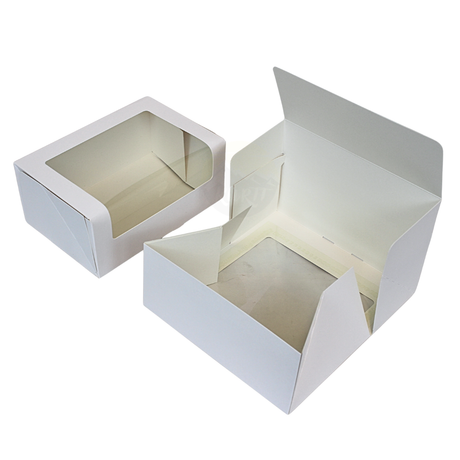 Twee gebaksdozen met venster maat 21