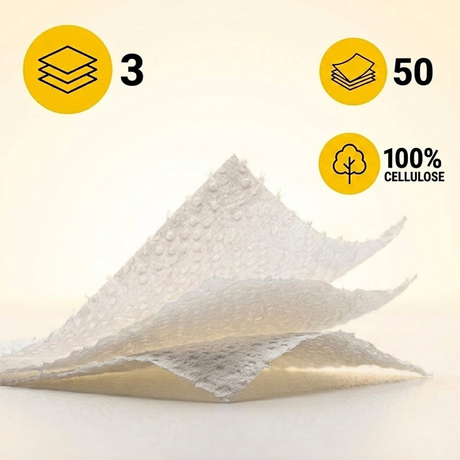 Küchenrollen 3-lagig 32, 64 oder 96 Rollen – 50 Blatt pro Rolle – Küchenpapier Vorratspackung