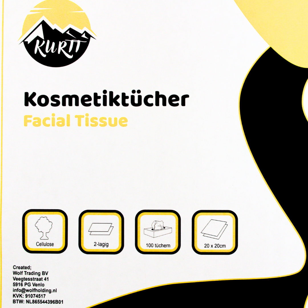 Kosmetiktücher (4.000 Stück) 2-lagig, Cellulose Papiertaschentücher, 40 Boxen x 100 Gesichtstücher