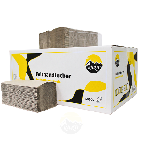 10.000 Papierhandtücher 1-lagig, grau 25 x 23 cm, Z-Falz Papierhandtücher, Papierhandtücher