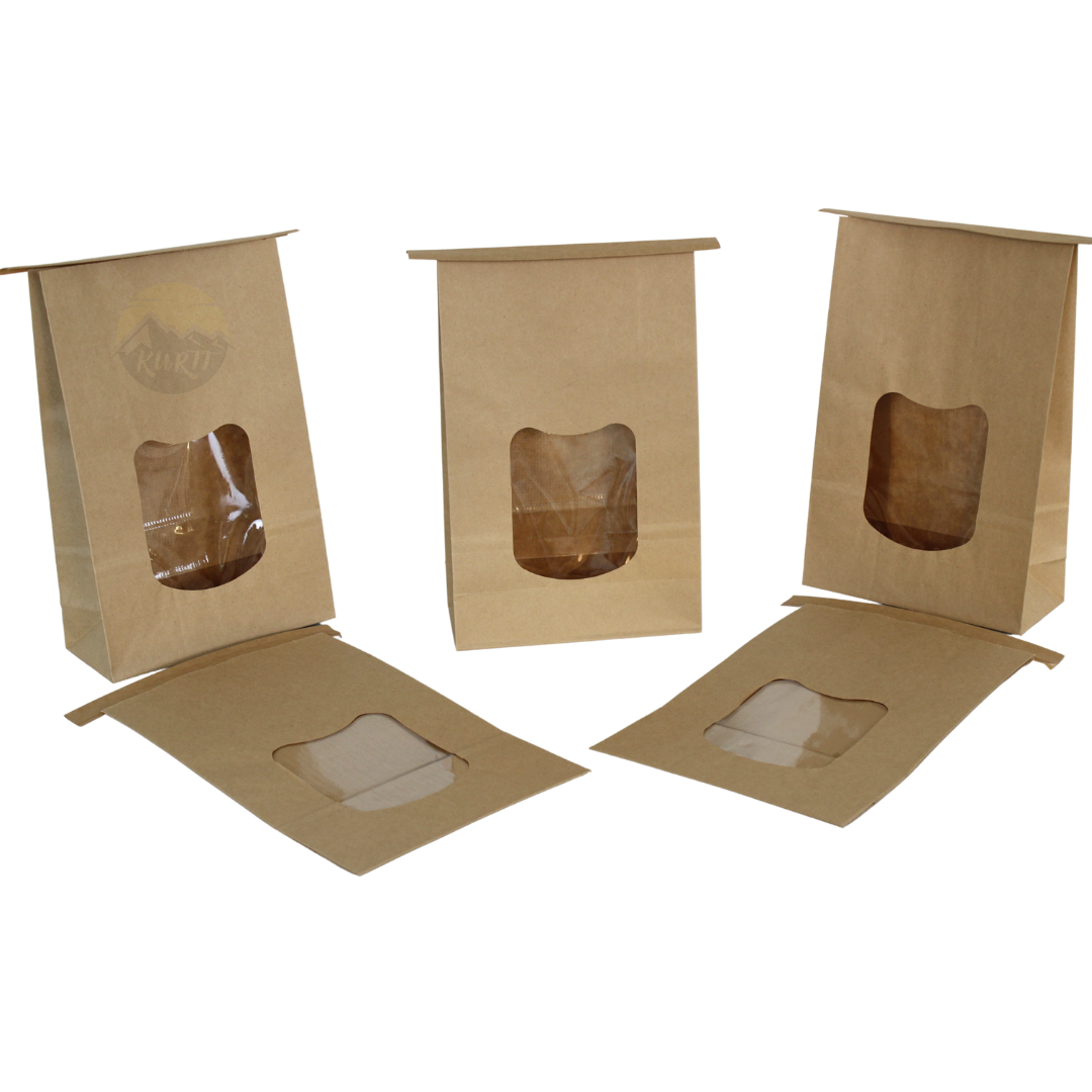 Block bottom window bag with closure L - 20 pieces