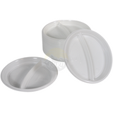 Kunststoffteller weiß 22cm 2-Fäch - 100 Stück