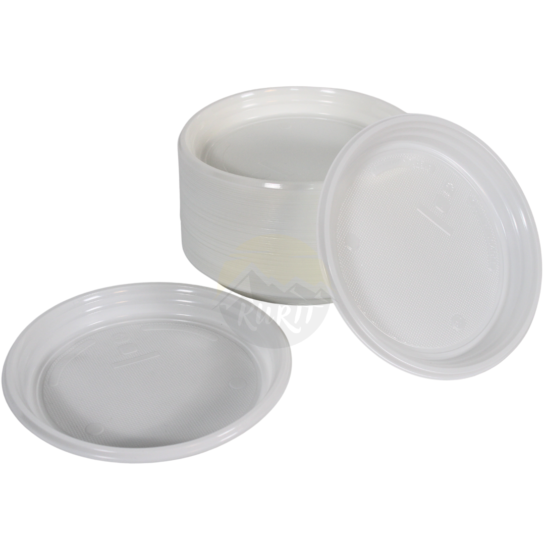 Plastic borden 22 cm wit