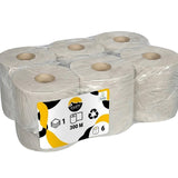 KURTT Handtuchrolle Midi Grau Innenabrollung 1-lagig Recycling 300m – 6 Rollen | Putzpapier Werkstatt Industrie