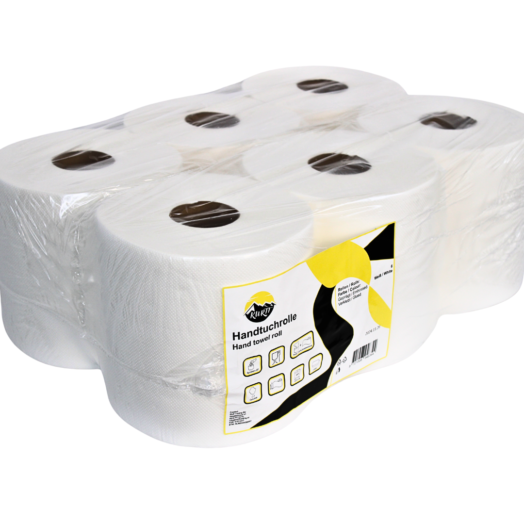 Zellstoff Handtuchrollen, papierhandtuchrollen - 6 Rollen