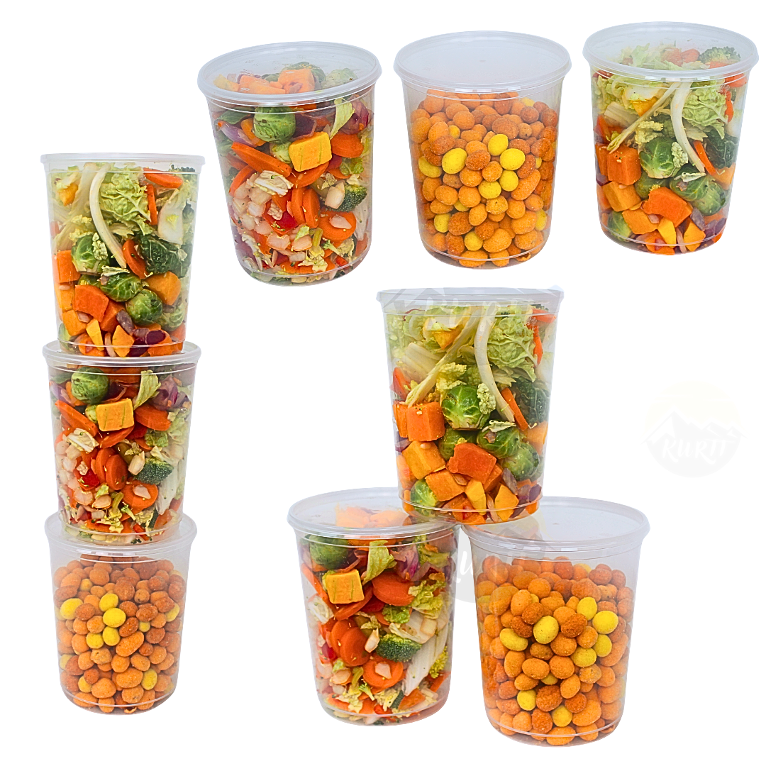 Genanvendelig gennemsigtig runde 1000cc - 100 stykker