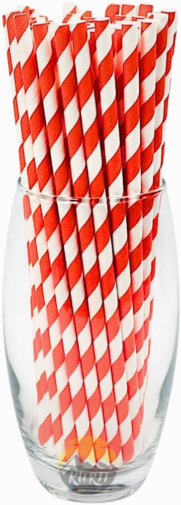 Papier strohhalme Rot - 200 Stück
