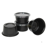 PP Saucenbecher, schwarz, mit Deckel – 1000 Stück