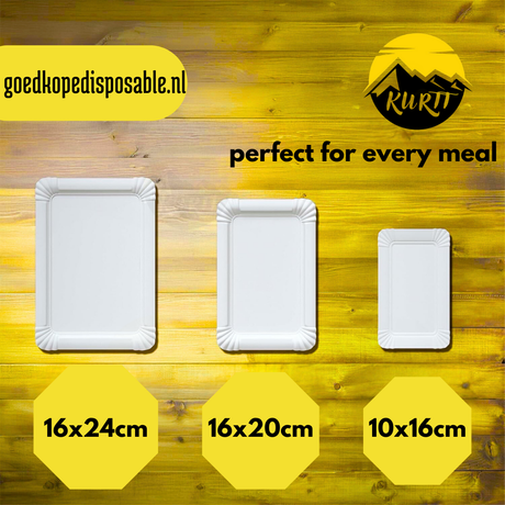 Pappteller/Schale 16x24cm weiß - 125 Stück