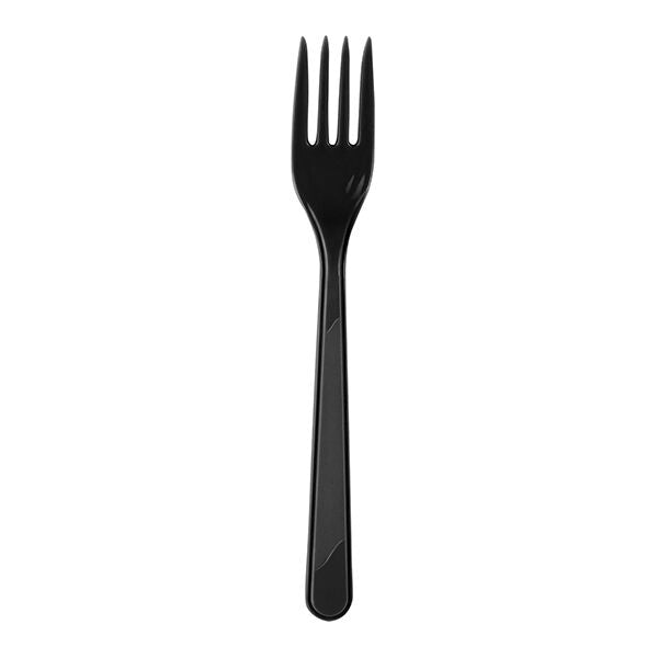 Herbruikbare plastic vorken 18 cm zwart