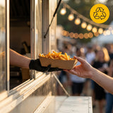 Snackschalen A14 - innen PE-beschichtet und fettdicht, Pommes-Schalen, Kraftpapier