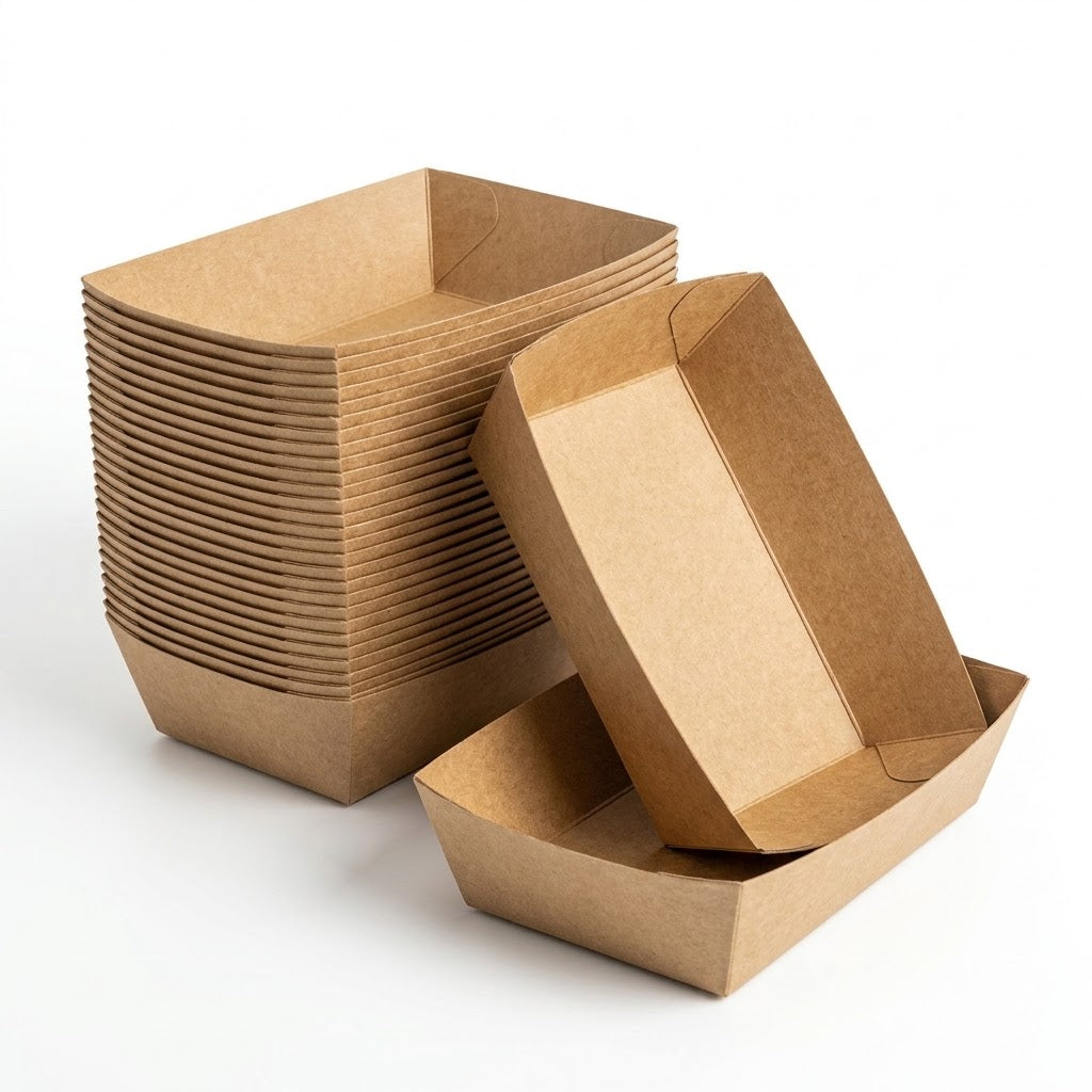 Snackschalen A9 - Kraft, Pommesschalen, Kraftpapier 115 x 67 x 40mm
