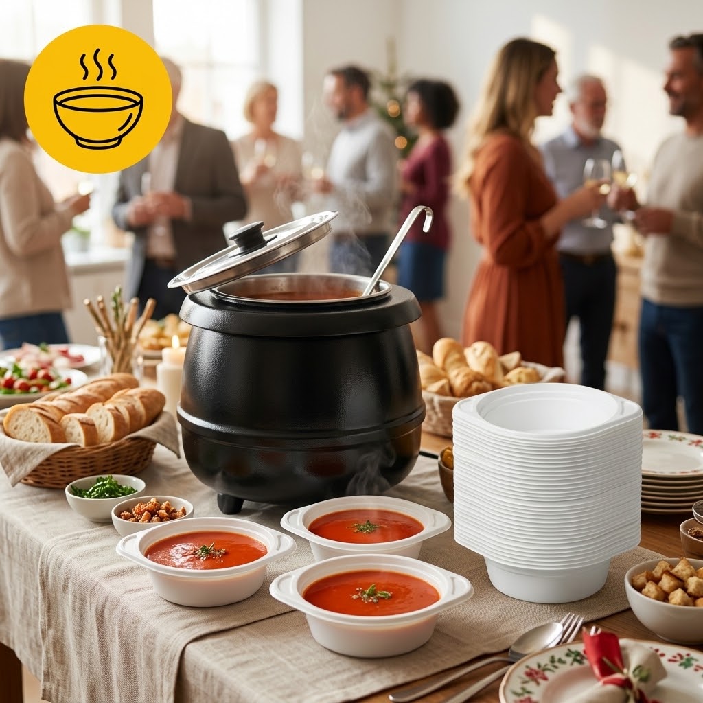 Suppenschalen 350ml Kunststoff - 100 Stück Suppenbecher Gastronomie - Weiß
