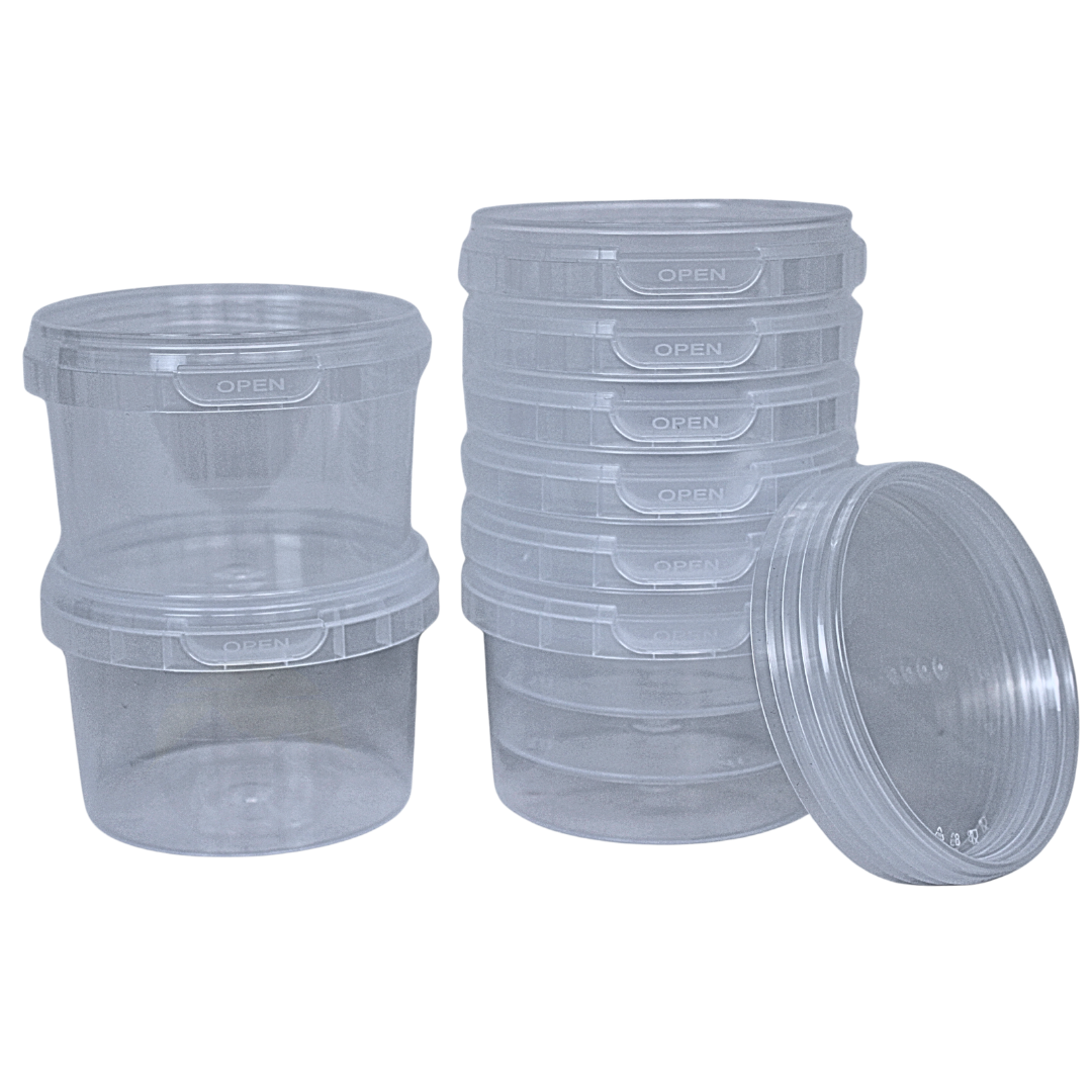 Plastic Potje PP Transparant 280ml Rond – Tamper Evident Deksel | 10/20/50 Stuks