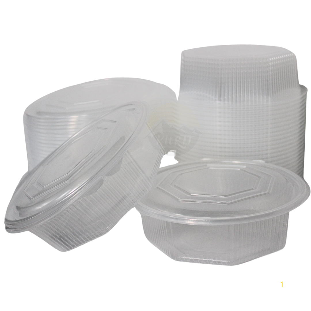 Haushaltsbox PP Transparent 8-eckig 1500ml - 25 Stück